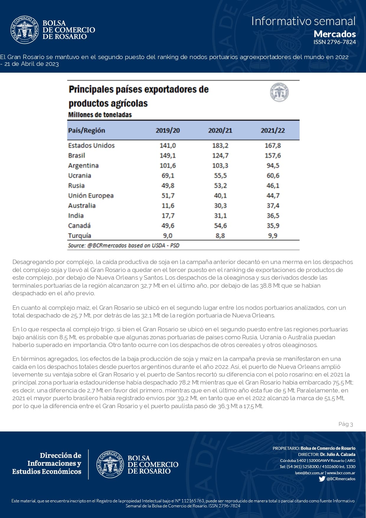 El Gran Rosario se mantuvo en el segundo puesto del ranking de nodos portuarios agroexportadores del mundo en 2022 page 0003